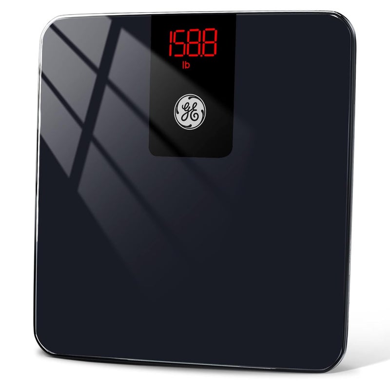 GE Digital Bathroom Scale for Weight, Smart Bluetooth Body Weight and BMI, Electronic Black Weighing Scale for Bath Home, Accurate 400lb Capacity - Image 1